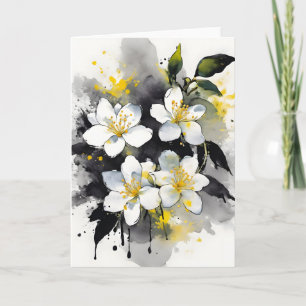 Jasmin - Aquarellblumen Karte
