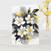 Jasmin - Aquarellblumen Karte (Gelbe Blume)