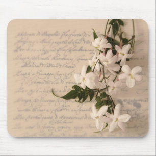 Jasmin auf altem Skripthandschrift mousepad