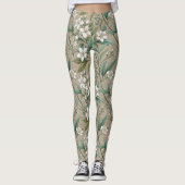 Jasmin-Blume Vintage Stilmuster Leggings (Vorderseite)