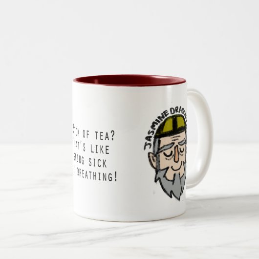 Jasmin-Drache-Tee-Tasse Zweifarbige Tasse (VorderseiteRechts)