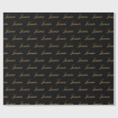 Jasmin gold Design Lettering Geschenkpapier (Flach)