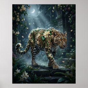 Jasmin Leopard Mond Blüte Poster