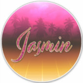 Jasmin Vorname Name golden pink Aufkleber Sticker (Vorderseite)