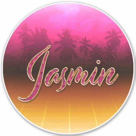 Jasmin Vorname Name golden pink Aufkleber Sticker (Vorderseite)
