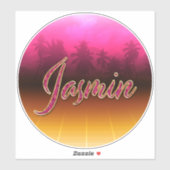 Jasmin Vorname Name golden pink Aufkleber Sticker (Blatt)