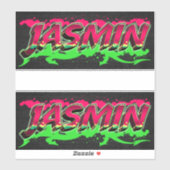 Jasmin Vorname Name Graffiti Aufkleber Sticker (Blatt)