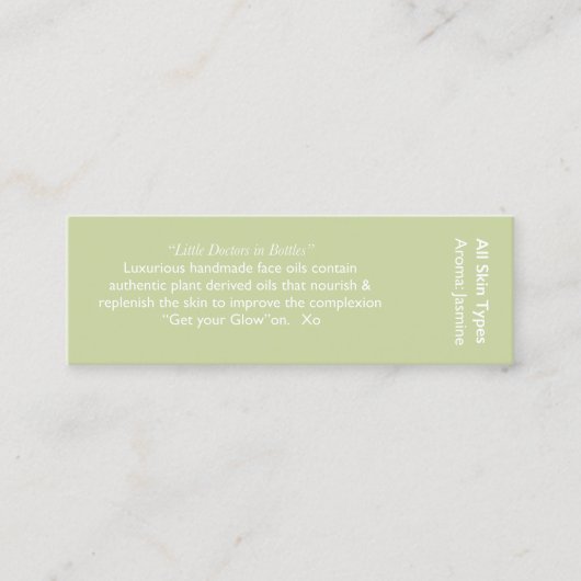 Jasminbestandteilkarte Mini Visitenkarte (Vorderseite)