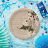 Jasmine auf alte Schrift Pappteller (Party)