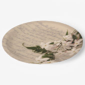 Jasmine auf alte Schrift Pappteller (Schrägansicht)