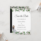 Jasmine auf Black & White Wedding Save the Date Karte (Vorderseite/Rückseite Beispiel)