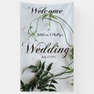 Jasmine-Blätter auf texturiertem Hintergrund Banner