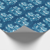 Jasmine Bloom Vintage Blume Blumenmuster Blau Geschenkpapier (Ecke)