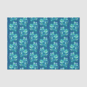 Jasmine Bloom Vintage Blume Blumenmuster Blau Seidenpapier
