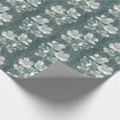 Jasmine Bloom Vintage Blume Blumenmuster Grau Geschenkpapier (Ecke)