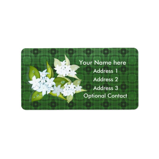 Jasmine-Blume anpassbar Adressaufkleber (Vorne)
