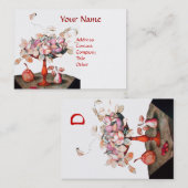 JASMINE-BLUME, BLÄTTER MONOGRAM VISITENKARTE (Vorne/Hinten)