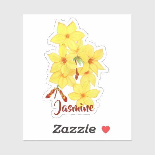 Jasmine Blume Custom Vinyl Stickers Aufkleber (Blatt)