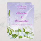 Jasmine-Blume Save the Date individuell einladen (Vorne/Hinten)