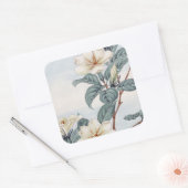 Jasmine-Blume (Vintage japanische Kunst) Quadratischer Aufkleber (Umschlag)
