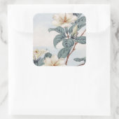 Jasmine-Blume (Vintage japanische Kunst) Quadratischer Aufkleber (Tasche)