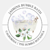 Jasmine Bubble Bath label Runder Aufkleber (Vorderseite)