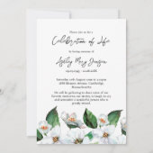 Jasmine Celebration of Life Photo Funeral Einladung (Rückseite)