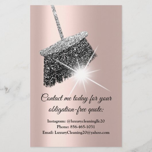 Jasmine Cleaning Service House Behaltend Rose Silv Flyer (Hinten)