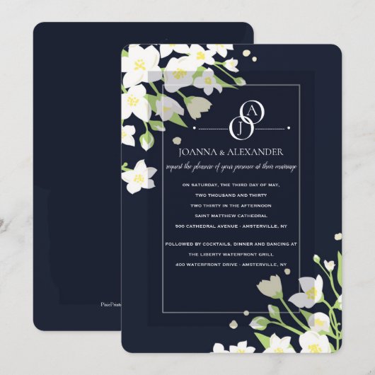 Jasmine Collection eine Einladung (Vorne/Hinten)