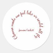 Jasmine Crockett Obama Zitat Shirt Runder Aufkleber (Vorderseite)