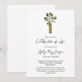 Jasmine Cross Celebration of Life Funeral Einladung (Vorne/Hinten)