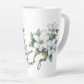 Jasmine "Danke!" Editable Slogan & Name Milchtasse (Rechte Ecke)
