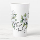 Jasmine "Danke!" Editable Slogan & Name Milchtasse (Vorderseite)