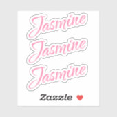 Jasmine Decorative Name in Pink x3 Aufkleber (Blatt)