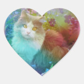 Jasmine die Kitty Herz-Aufkleber (Vorderseite)