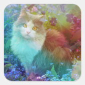 Jasmine die Kitty Quadratischer Aufkleber (Vorderseite)