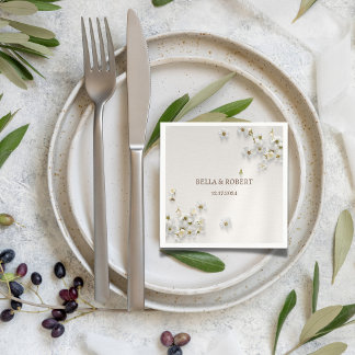 Jasmine Floral Boho Wedding Napkins Serviette