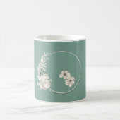 Jasmine Floral Green Geometric Wedding Party Kaffeetasse (Mittel)
