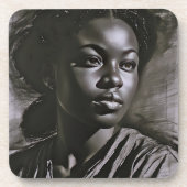 "Jasmine" Frauen in Kohle Getränkeuntersetzer (Vorderseite)