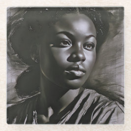 "Jasmine" Frauen in Kohle Glasuntersetzer