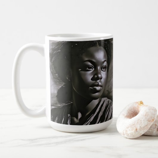 "Jasmine" Frauen in Kohle Kaffeetasse (Mit Donut)