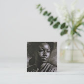 "Jasmine" Frauen in Kohle Quadratische Visitenkarte (Stehend Vorderseite)