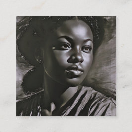 "Jasmine" Frauen in Kohle Quadratische Visitenkarte