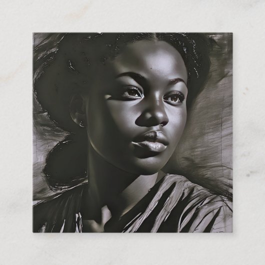 "Jasmine" Frauen in Kohle Quadratische Visitenkarte (Vorderseite)