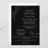 Jasmine Kontur Black Formal Website Wedding Einladung (Vorne/Hinten)