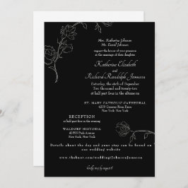 Jasmine Kontur Black Formal Website Wedding Einladung