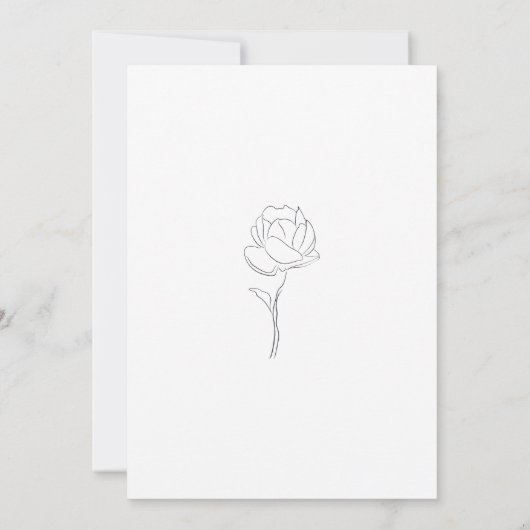 Jasmine Kontur Black Formal Wedding Einladung (Rückseite)