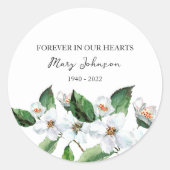Jasmine Memorial Funeral Classic Round Sticker (Vorderseite)