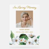 Jasmine Memorial Photo Funeral Acrylic Sign Acrylschild (Vorderseite)