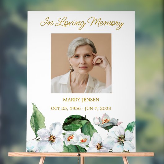 Jasmine Memorial Photo Funeral Acrylic Sign Acrylschild (Neutral)